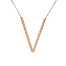 925 ayar rose altın kaplama gümüş kolye (40 cm beyaz altın rolo zincir)