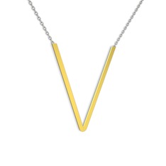 925 ayar altın kaplama gümüş kolye (40 cm beyaz altın rolo zincir)