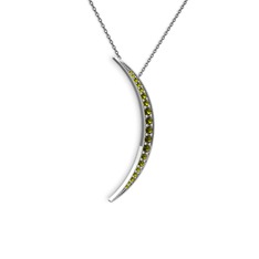 Peridot 925 ayar gümüş kolye (40 cm gümüş rolo zincir)
