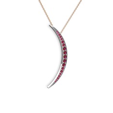 Ay Kolye - Rodolit garnet 925 ayar gümüş kolye (40 cm gümüş rolo zincir) #przmpe