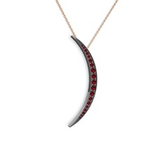 Garnet 925 ayar siyah rodyum kaplama gümüş kolye (40 cm gümüş rolo zincir)