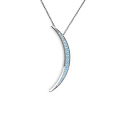 Akuamarin 925 ayar gümüş kolye (40 cm gümüş rolo zincir)