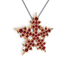 Mona Kar Tanesi Kolye - Garnet 14 ayar rose altın kolye (40 cm gümüş rolo zincir) #1c6vz0j