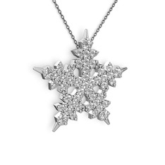 Swarovski 925 ayar gümüş kolye (40 cm gümüş rolo zincir)