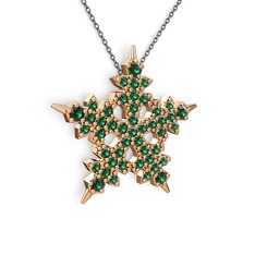 Yeşil kuvars 925 ayar rose altın kaplama gümüş kolye (40 cm gümüş rolo zincir)