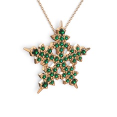 Mona Kar Tanesi Kolye - Yeşil kuvars 925 ayar rose altın kaplama gümüş kolye (40 cm gümüş rolo zincir) #nc0ek7