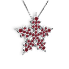 Mona Kar Tanesi Kolye - Kök yakut 925 ayar gümüş kolye (40 cm gümüş rolo zincir) #twosz4