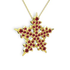 Mona Kar Tanesi Kolye - Kök yakut 8 ayar altın kolye (40 cm altın rolo zincir) #wlbaaz