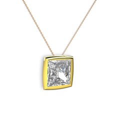 Swarovski 925 ayar altın kaplama gümüş kolye (40 cm rose altın rolo zincir)