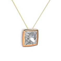 Swarovski 14 ayar rose altın kolye (40 cm gümüş rolo zincir)