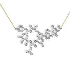 Molekül Kolye - 14 ayar beyaz altın kolye (40 cm altın rolo zincir) #1ofvhi2