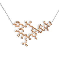 Molekül Kolye - 14 ayar rose altın kolye (40 cm beyaz altın rolo zincir) #7wr9dd