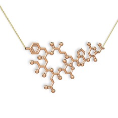 Molekül Kolye - 8 ayar rose altın kolye (40 cm altın rolo zincir) #eypz2d