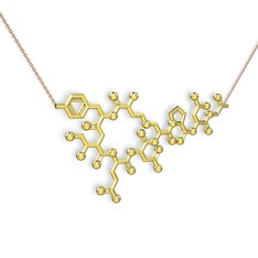 Molekül Kolye - 14 ayar altın kolye (40 cm rose altın rolo zincir) #jqrp9b