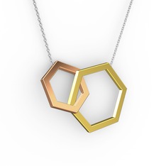 18 ayar altın kolye (40 cm gümüş rolo zincir)