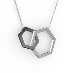 Chen Kolye - 8 ayar beyaz altın kolye (40 cm gümüş rolo zincir) #1sxdda