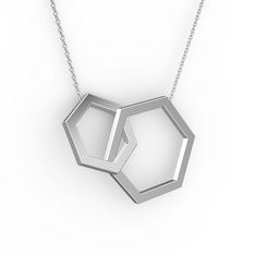 Chen Kolye - 18 ayar beyaz altın kolye (40 cm beyaz altın rolo zincir) #1usi2b4