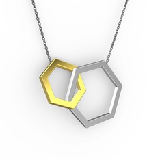 Chen Kolye - 8 ayar beyaz altın kolye (40 cm gümüş rolo zincir) #1wc7s01