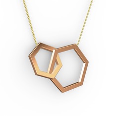Chen Kolye - 14 ayar rose altın kolye (40 cm altın rolo zincir) #gqx20u