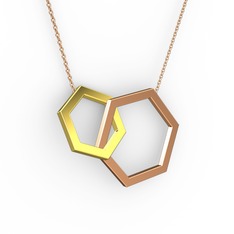 Chen Kolye - 8 ayar rose altın kolye (40 cm rose altın rolo zincir) #mt60qf