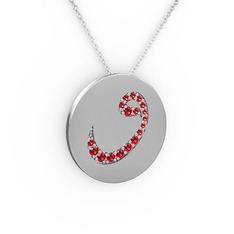 Garnet 925 ayar gümüş kolye (40 cm gümüş rolo zincir)