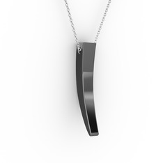 Fildişi Kolye - 925 ayar siyah rodyum kaplama gümüş kolye (40 cm gümüş rolo zincir) #19jrc4c