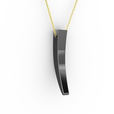 Fildişi Kolye - 925 ayar siyah rodyum kaplama gümüş kolye (40 cm gümüş rolo zincir) #fuvfxm