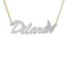 925 ayar gümüş kolye (6 karakterli el yazısı, 40 cm gümüş rolo zincir)