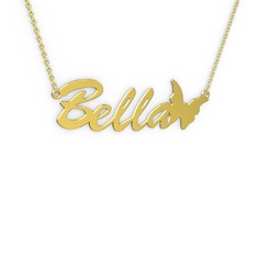 14 ayar altın kolye (5 karakterli el yazısı, 40 cm gümüş rolo zincir)