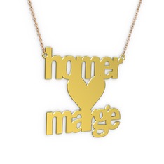 İsim Kalp Kolye - 18 ayar altın kolye (10 karakterli arial, 40 cm gümüş rolo zincir) #13fu7z9