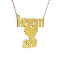 8 ayar altın kolye (9 karakterli arial, 40 cm rose altın rolo zincir)