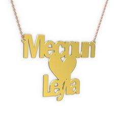 18 ayar altın kolye (11 karakterli arial, 40 cm rose altın rolo zincir)