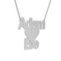 925 ayar gümüş kolye (7 karakterli arial, 40 cm beyaz altın rolo zincir)