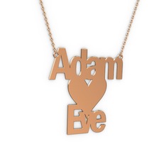 8 ayar rose altın kolye (7 karakterli arial, 40 cm rose altın rolo zincir)