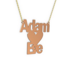 14 ayar rose altın kolye (7 karakterli arial, 40 cm gümüş rolo zincir)