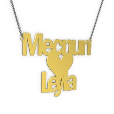 18 ayar altın kolye (11 karakterli arial, 40 cm gümüş rolo zincir)