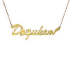 14 ayar altın kolye (7 karakterli el yazısı, 40 cm rose altın rolo zincir)