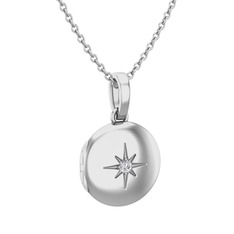 Yadigar Madalyon Kolye - Swarovski 925 ayar gümüş kolye (40 cm gümüş rolo zincir) #18qstwz