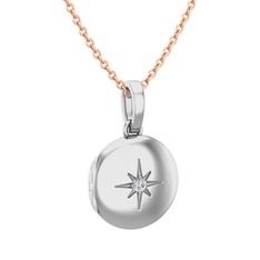 Yadigar Madalyon Kolye - Swarovski 925 ayar gümüş kolye (40 cm gümüş rolo zincir) #1hozw5y