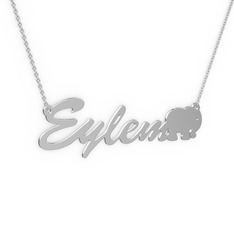 925 ayar gümüş kolye (5 karakterli el yazısı, 40 cm gümüş rolo zincir)