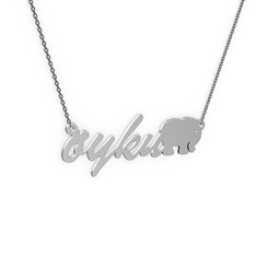 925 ayar gümüş kolye (4 karakterli el yazısı, 40 cm gümüş rolo zincir)