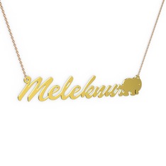 8 ayar altın kolye (8 karakterli el yazısı, 40 cm rose altın rolo zincir)