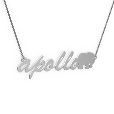 925 ayar gümüş kolye (6 karakterli el yazısı, 40 cm gümüş rolo zincir)