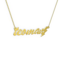 Şimşek İsim Kolye - 18 ayar altın kolye (6 karakterli el yazısı, 40 cm altın rolo zincir) #188mdjx