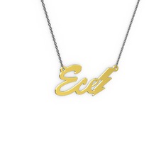 Şimşek İsim Kolye - 14 ayar altın kolye (3 karakterli el yazısı, 40 cm gümüş rolo zincir) #1j4hifa