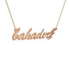 925 ayar rose altın kaplama gümüş kolye (7 karakterli el yazısı, 40 cm gümüş rolo zincir)