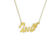Şimşek İsim Kolye - 18 ayar altın kolye (4 karakterli el yazısı, 40 cm altın rolo zincir) #nicab0