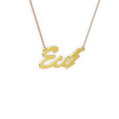 14 ayar altın kolye (3 karakterli el yazısı, 40 cm rose altın rolo zincir)