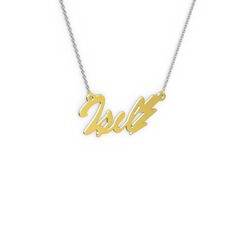 Şimşek İsim Kolye - 8 ayar altın kolye (4 karakterli el yazısı, 40 cm gümüş rolo zincir) #soktl4