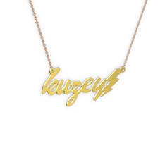 Şimşek İsim Kolye - 18 ayar altın kolye (5 karakterli el yazısı, 40 cm rose altın rolo zincir) #wmmfzh